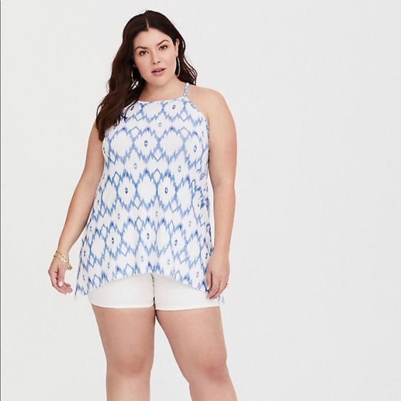 Torrid Super Soft Blue & White Ikat Tank Cami NWT - Picture 4 of 5